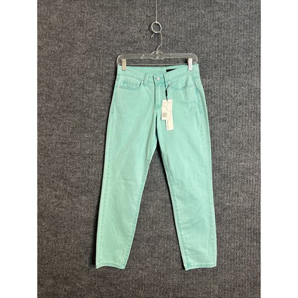 Calvin Klein Womens Skinny Crop Jeans Size 2 Green Mid Rise Cotton Stretch Denim - Picture 1 of 12